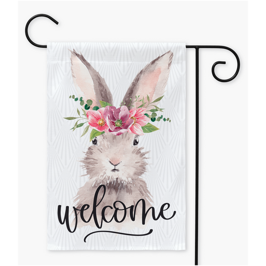 Welcome Bunny Garden Flag Flag