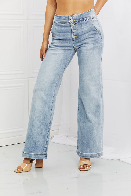RISEN Full Size Luisa Wide Flare Jeans - Premium  - Just $69! Shop now at Nine Thirty Nine Design