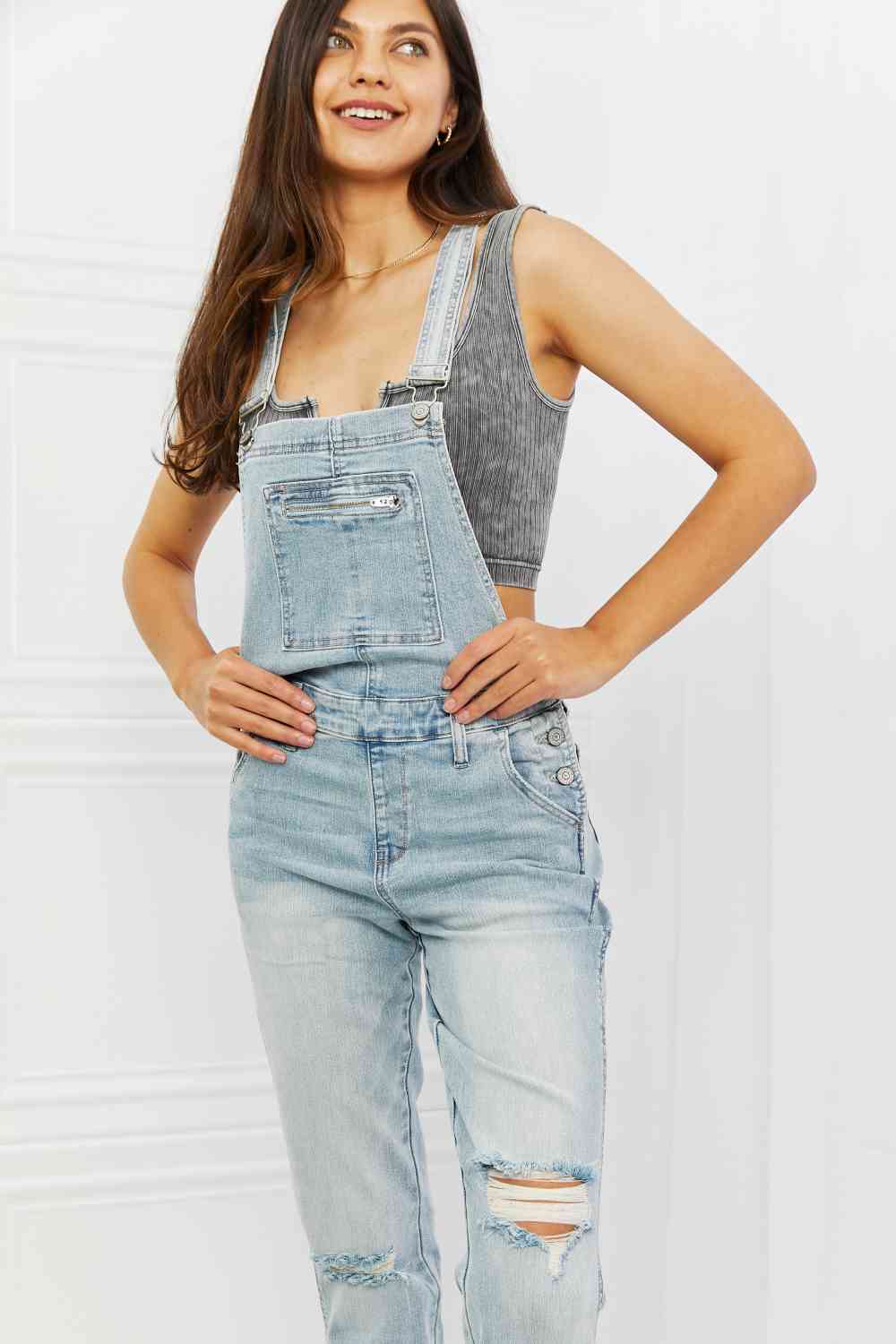 Judy Blue Melina Full Size Distressed Straight Leg Overalls - Premium Jeans - Just $91! Shop now at Nine Thirty Nine Design