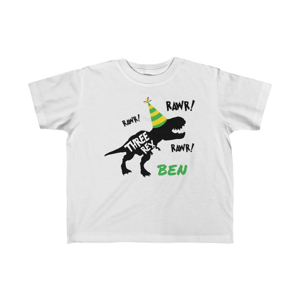 Custom Name Three Rex Toddler TShirt - Premium Kids clothes - Just $22.50! Shop now at Nine Thirty Nine Design