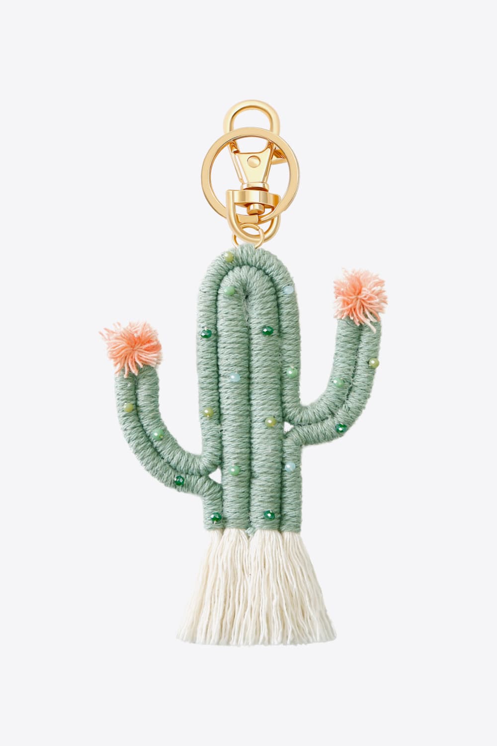 Bead Trim Cactus Keychain with Fringe - Premium Key Chains - Just $11! Shop now at Nine Thirty Nine Design