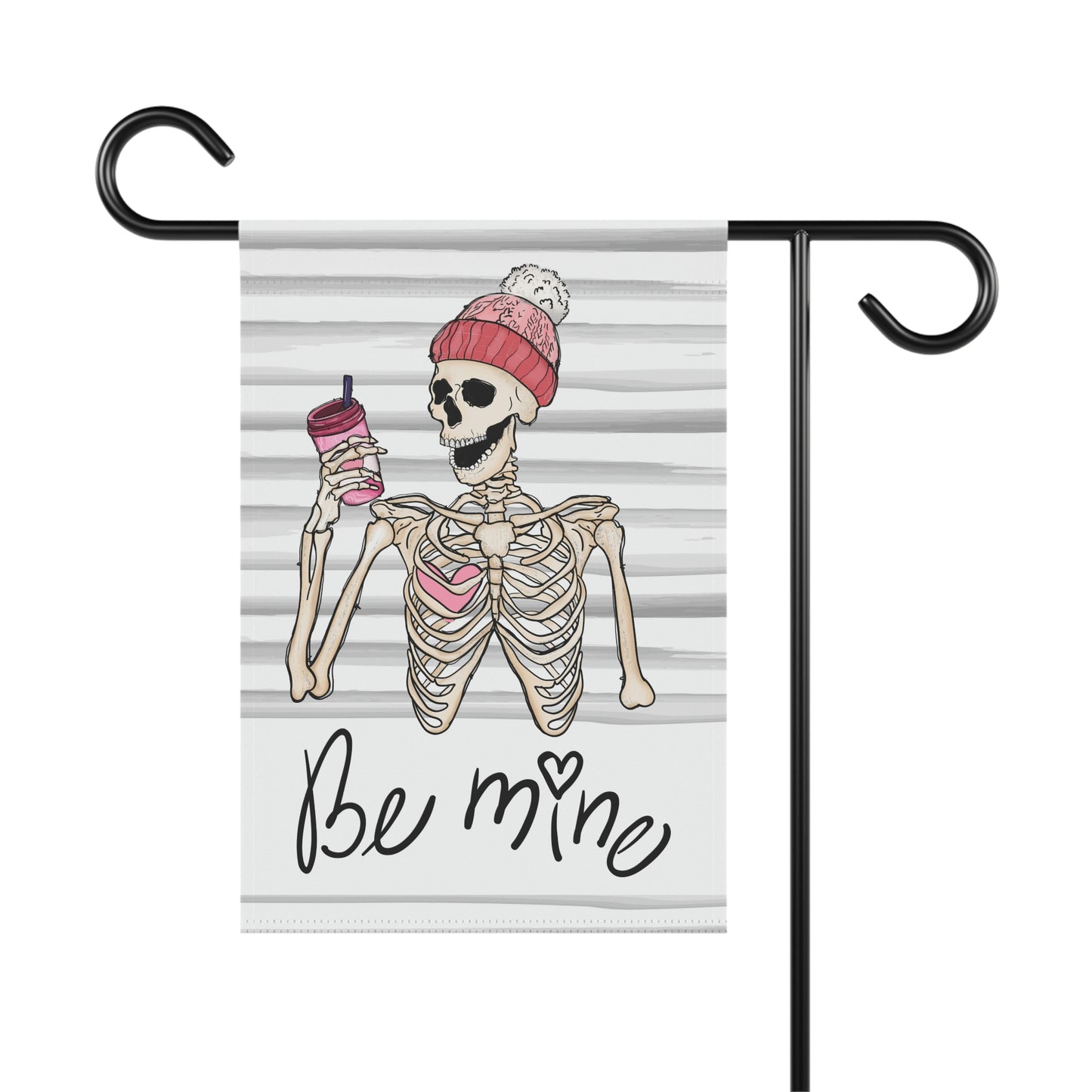 Valentines Day Flag, Skeleton Decor, Be Mine, Welcome Flag, Personalized Flag