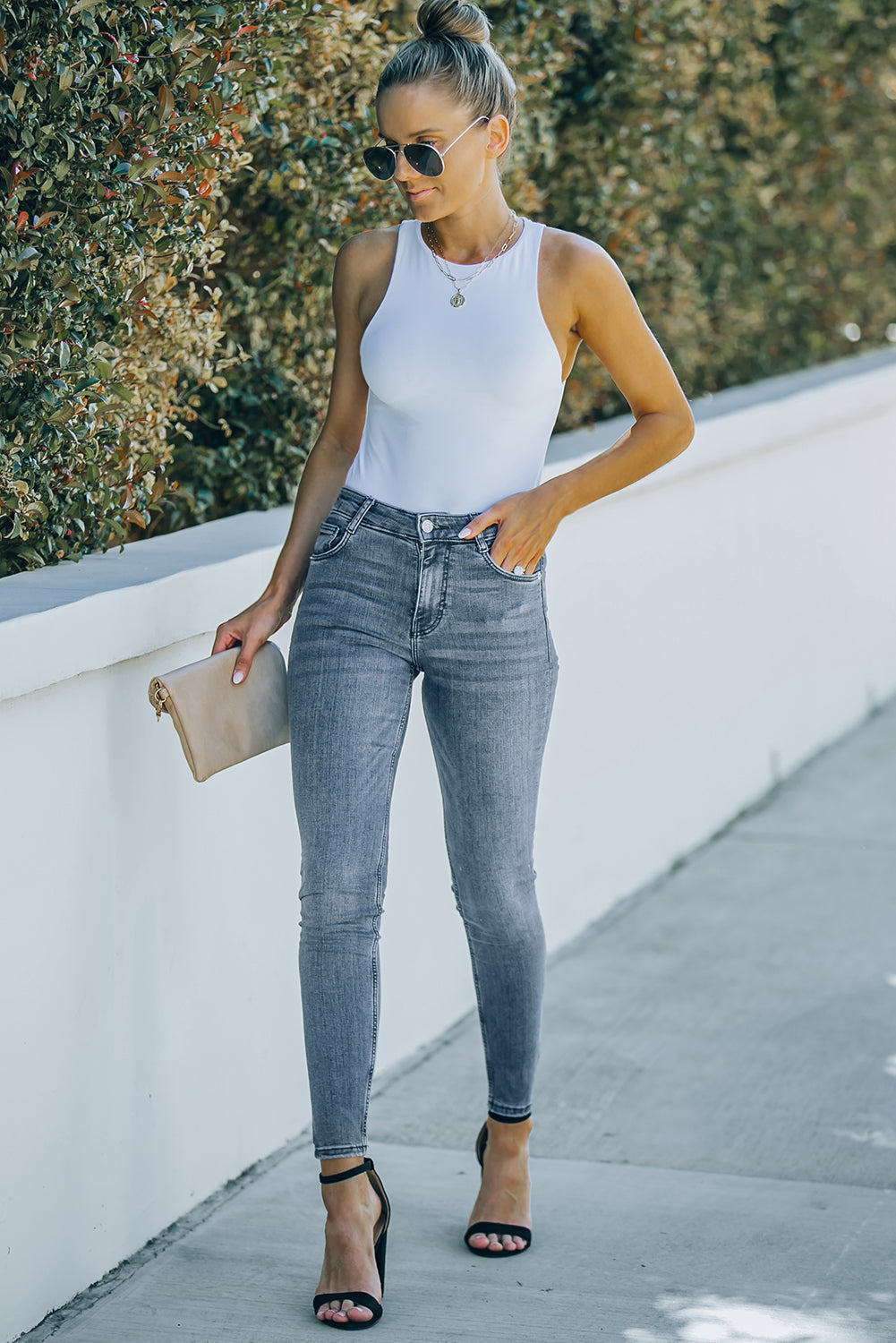 Ankle-Length Skinny Jeans with Pockets - Premium  - Just $53! Shop now at Nine Thirty Nine Design