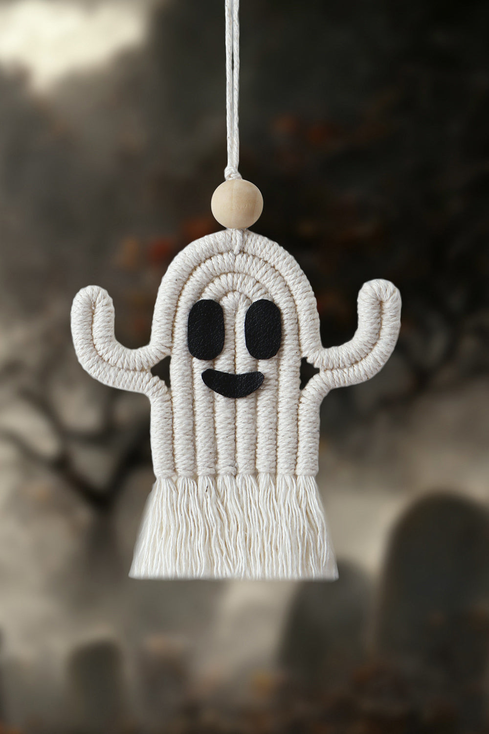 Wood Bead Fringe Ghost Shape Macrame Decor - Premium Key Chains - Just $8! Shop now at Nine Thirty Nine Design
