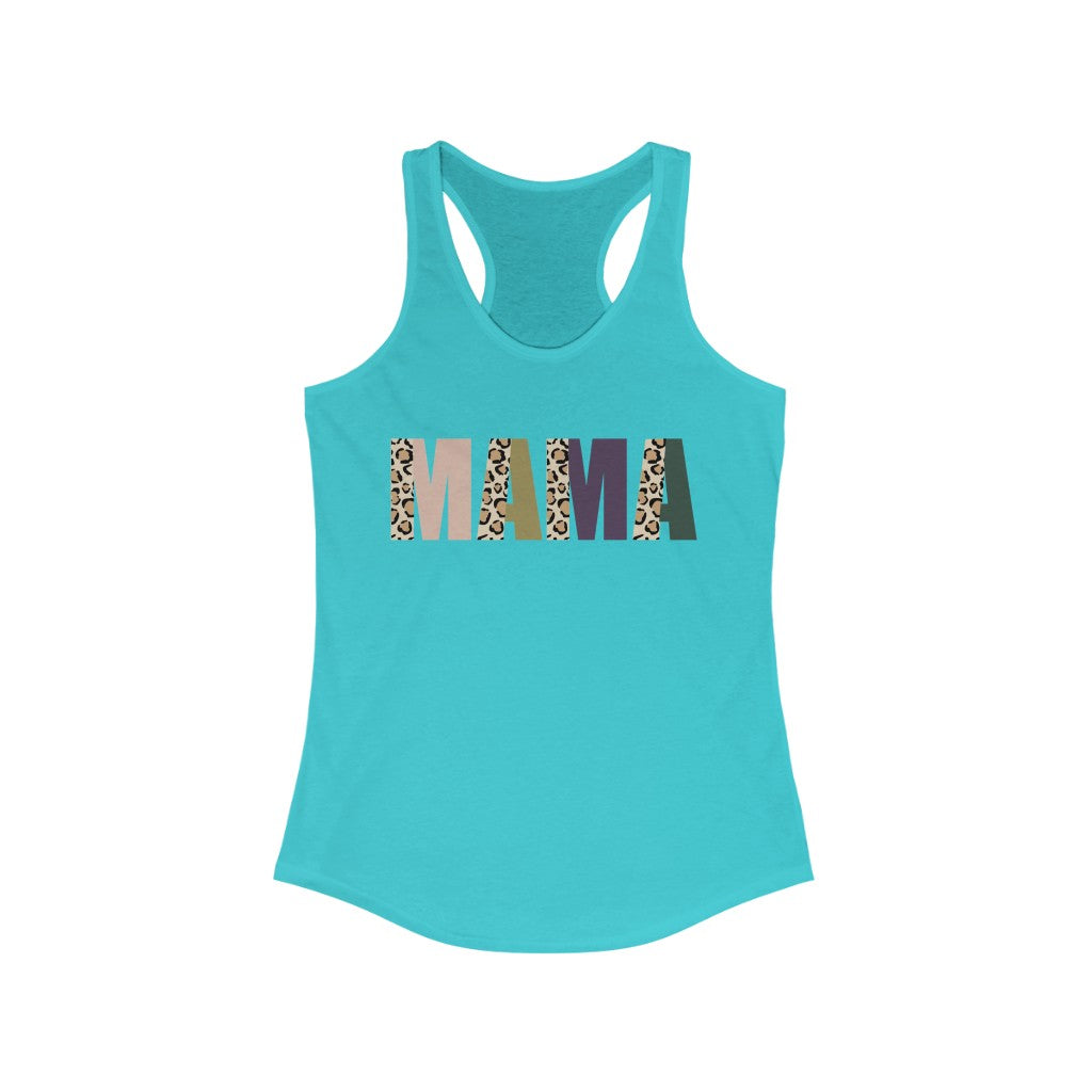 Mama Split Leopard Racerback Tank Tank Top