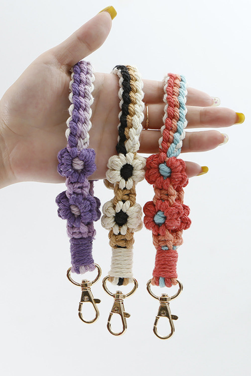 Flower Shape Wristlet Zinc Alloy Closure Macrame Key Chain - Premium Key Chains - Just $8! Shop now at Nine Thirty Nine Design