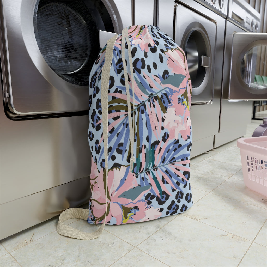 Personalized Laundry Bag - Blue Leopard Print - Premium Home Decor - Just $29.99! Shop now at Nine Thirty Nine Design