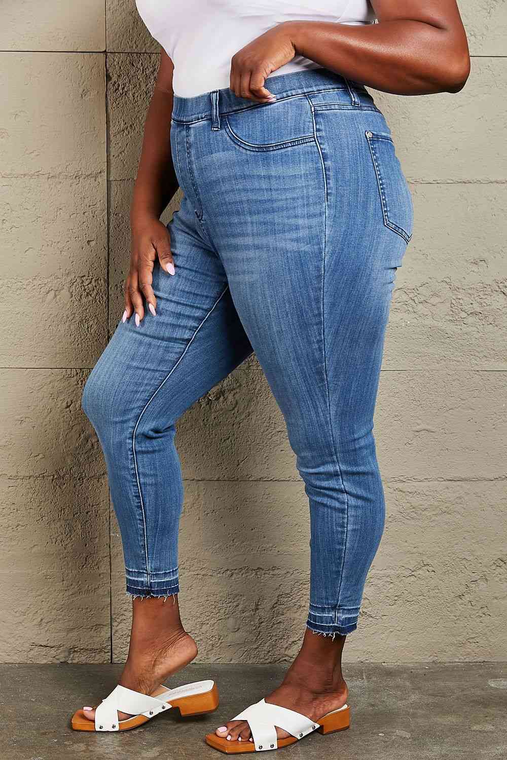 Judy Blue Janavie Full Size High Waisted Pull On Skinny Jeans - Premium Jeans - Just $58! Shop now at Nine Thirty Nine Design