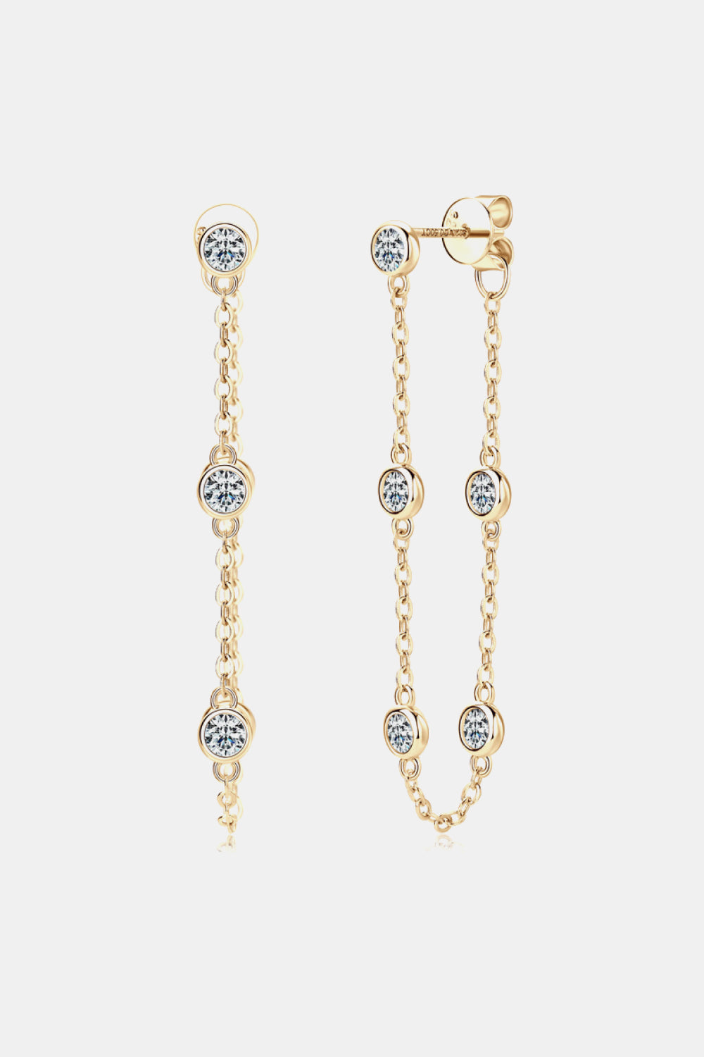 1 Carat Moissanite 925 Sterling Silver Chain Earrings - Premium Jewelry - Just $98! Shop now at Nine Thirty Nine Design
