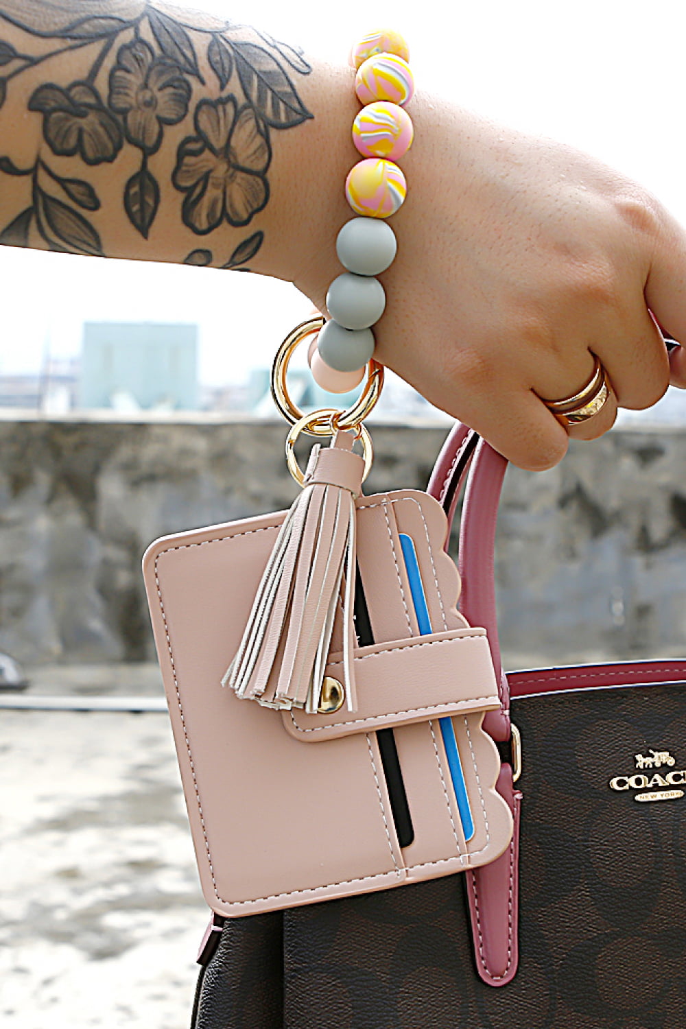 Beaded Tassel Keychain with Wallet - Premium Key Chains - Just $15! Shop now at Nine Thirty Nine Design