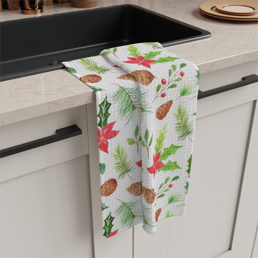 Christmas Pattern Waffle Kitchen Towel