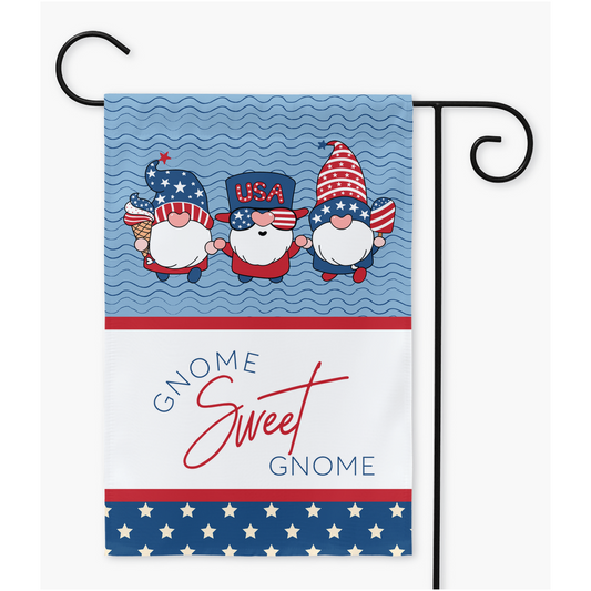 Patriotic Gnome Yard Flags Flag