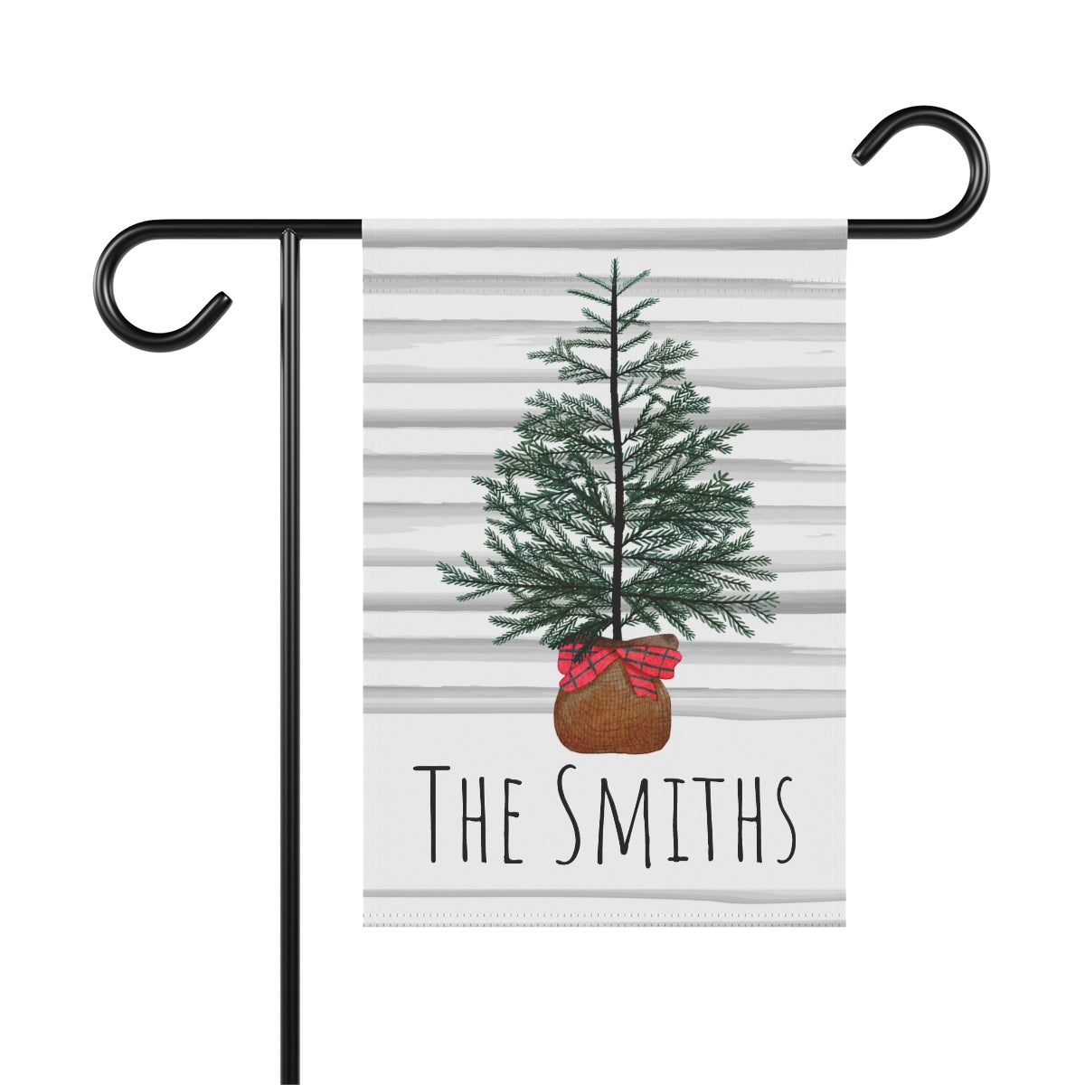 Evergreen Holiday Personalized Garden Flag
