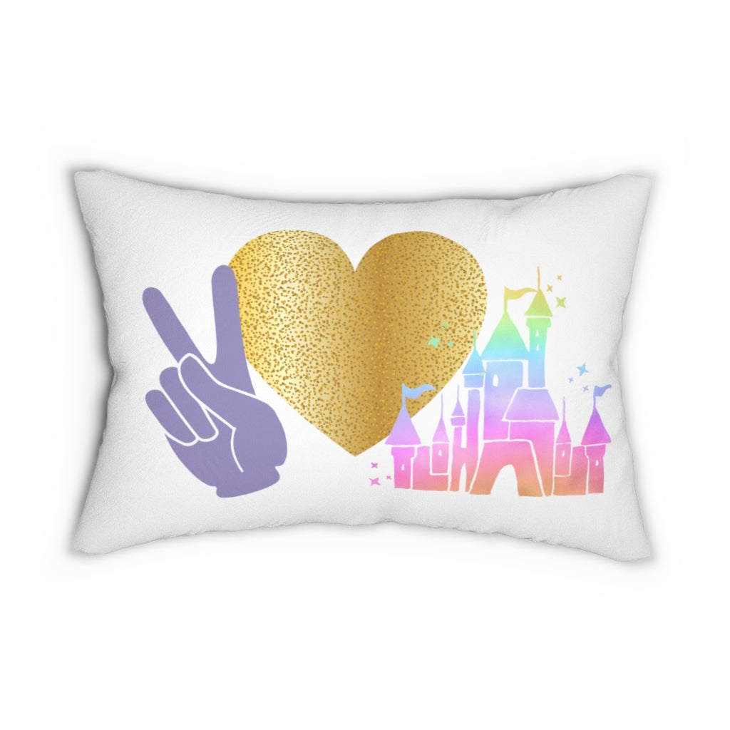Peace Love Castle - Spun Polyester Lumbar Pillow - Premium Home Decor - Just $35! Shop now at Nine Thirty Nine Design