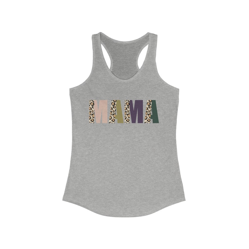 Mama Split Leopard Racerback Tank Tank Top