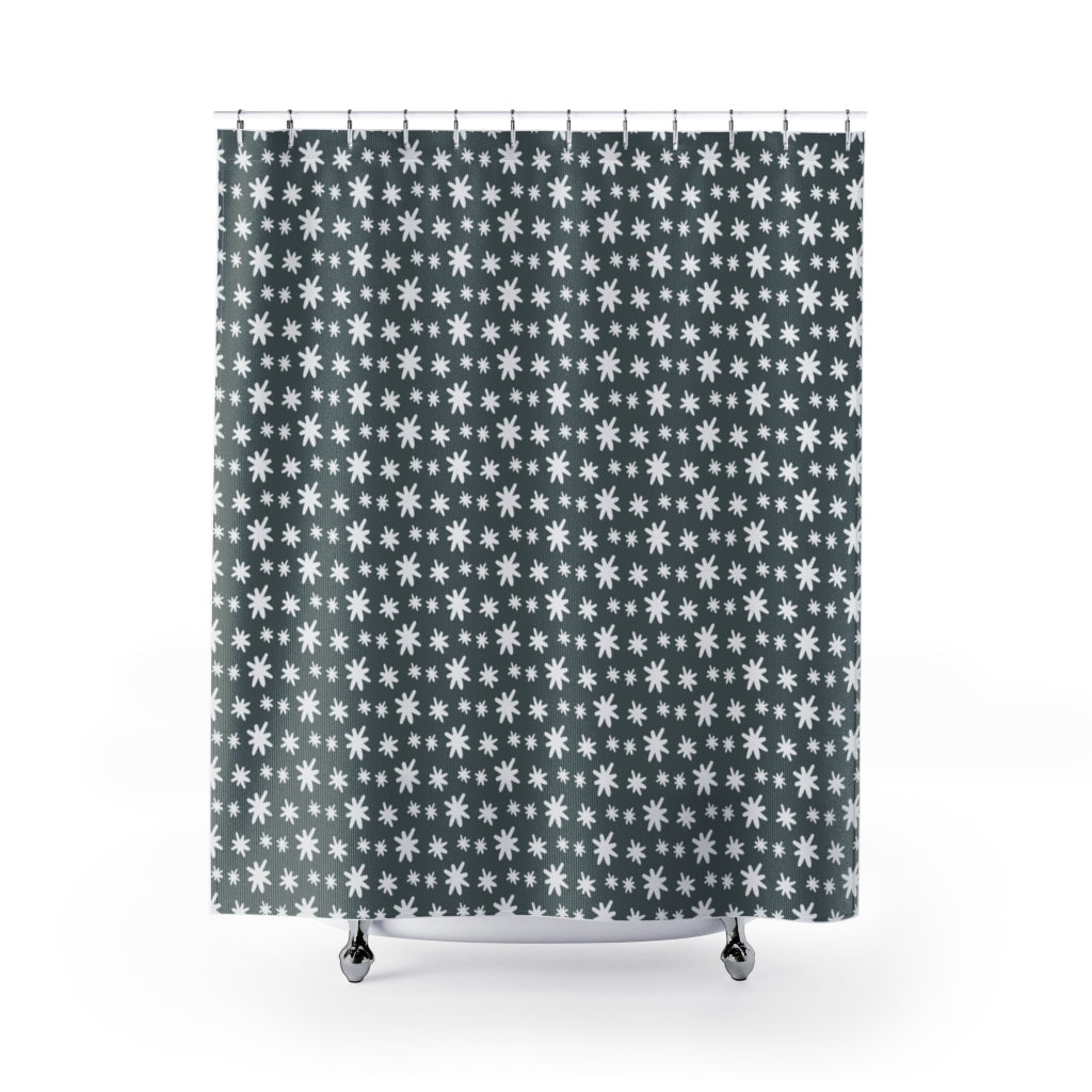 Snowflake Shower Curtain, Trendy Christmas Bathroom, Gray Shower Curtain, Holiday Bathroom - Premium Home Decor - Just $49.99! Shop now at Nine Thirty Nine Design