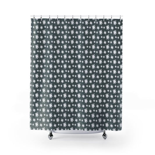 Snowflake Shower Curtain, Trendy Christmas Bathroom, Gray Shower Curtain, Holiday Bathroom - Premium Home Decor - Just $49.99! Shop now at Nine Thirty Nine Design