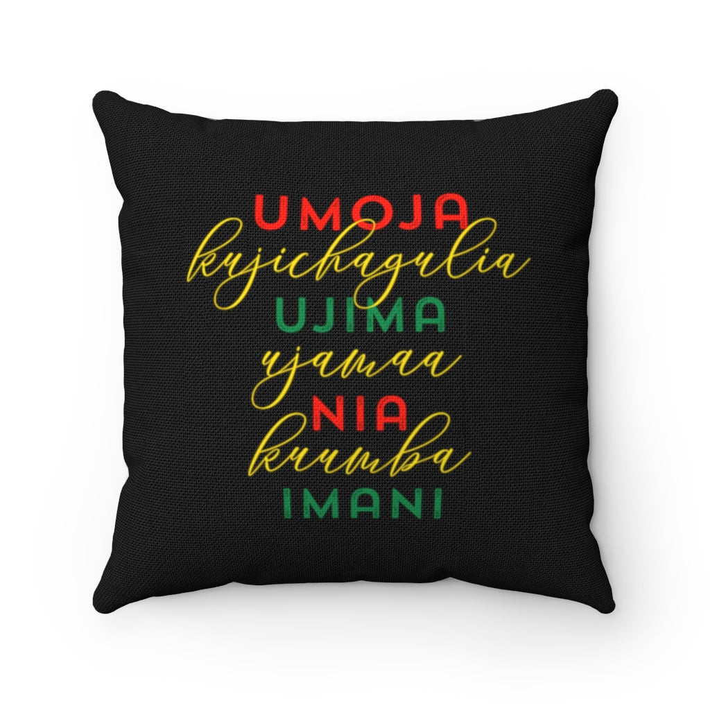 Kwanzaa Square Pillow, Seven Principles of Kwanzaa Pillow, Kwanzaa Gift, Kwanzaa Pillow, Kwanzaa Decor - Premium Home Decor - Just $28.50! Shop now at Nine Thirty Nine Design