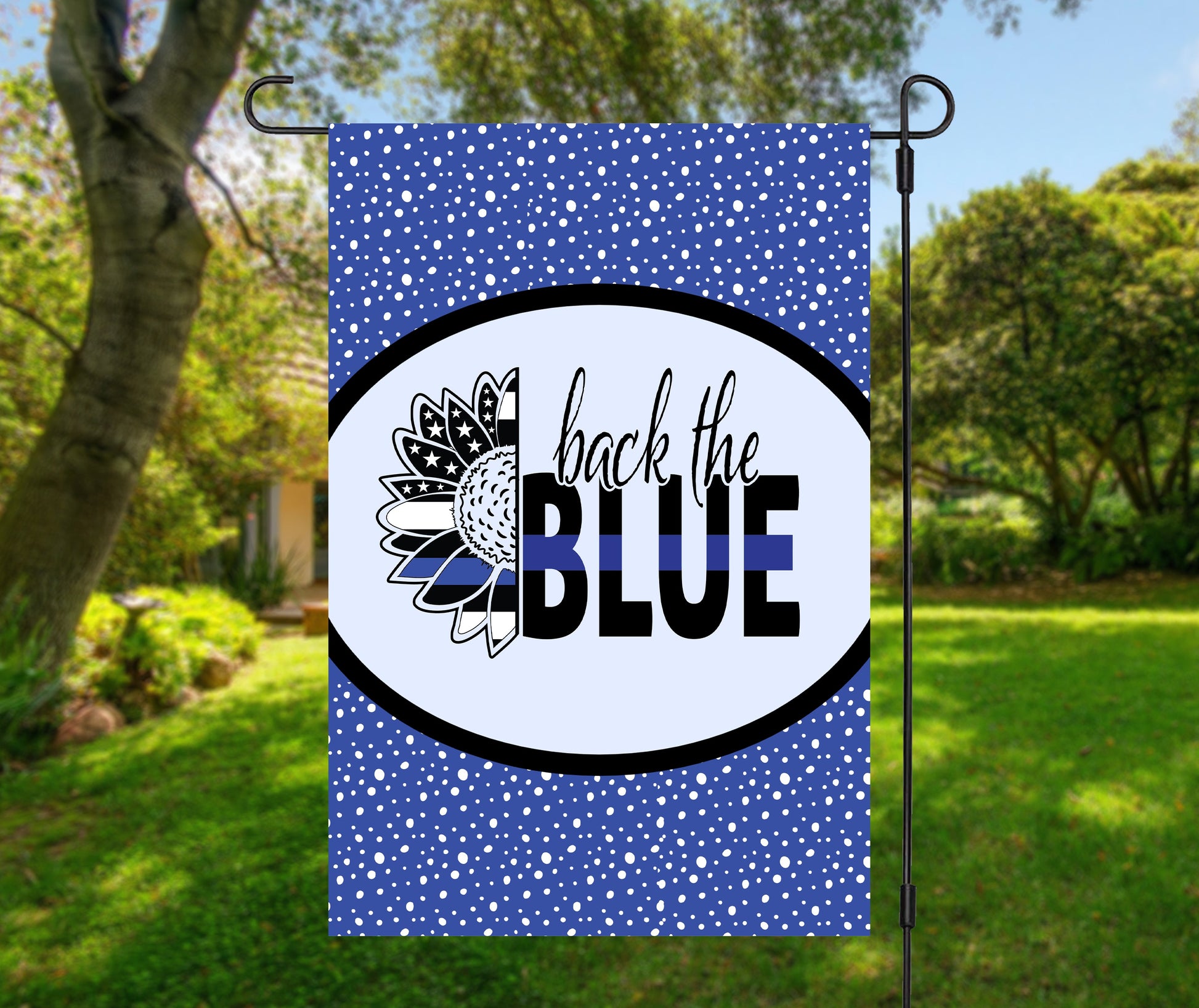 Back the Blue Garden Flag - Premium Flag - Just $16.99! Shop now at Nine Thirty Nine Design