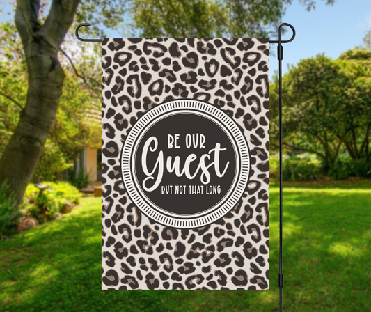 Be Our Guest Leopard Print Yard Flags Flag