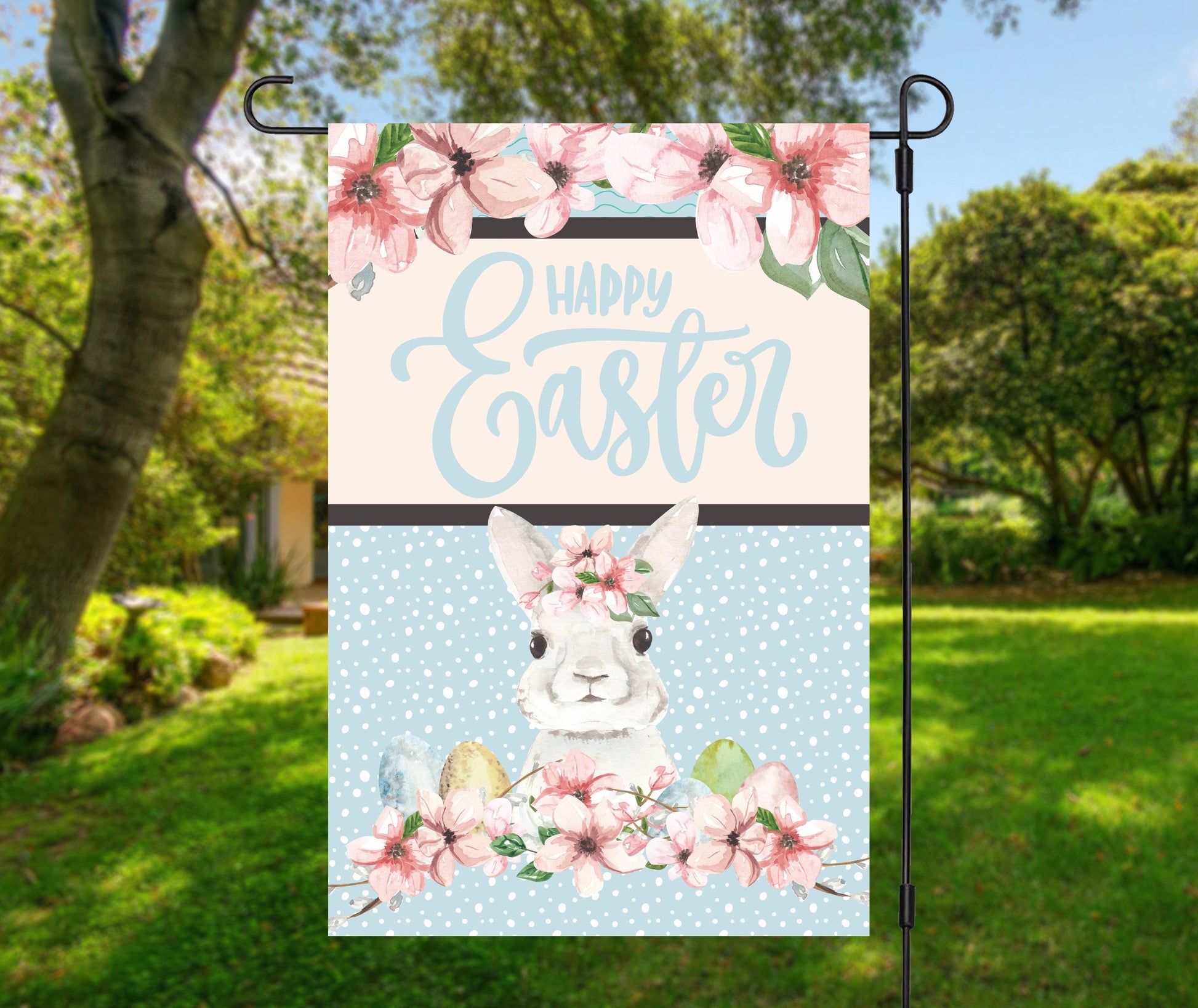 Happy Easter Garden Flags - Premium Flag - Just $16.99! Shop now at Nine Thirty Nine Design