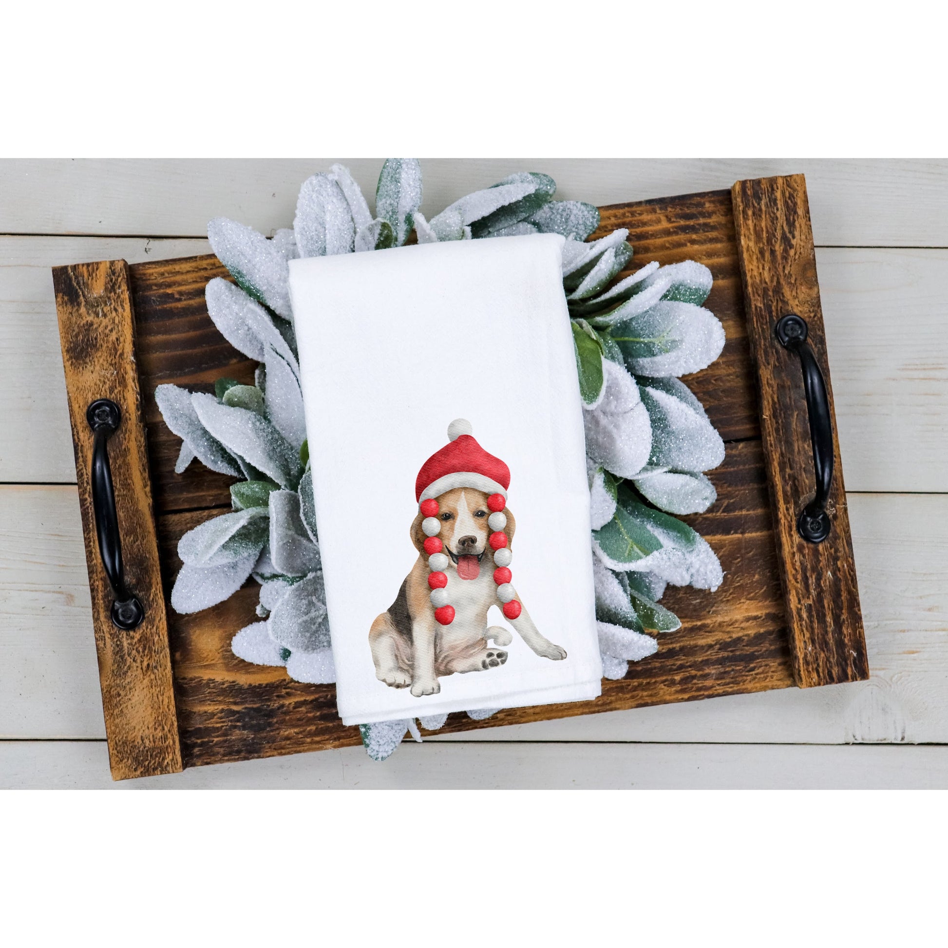 Christmas Beagle Tea Towel, Beagle Lover,  Christmas Kitchen Towel, Watercolor Beagle, Dog Lover, Beagle Kitchen Decor, Dog Christmas Decor - Premium Home Decor - Just $16.25! Shop now at Nine Thirty Nine Design