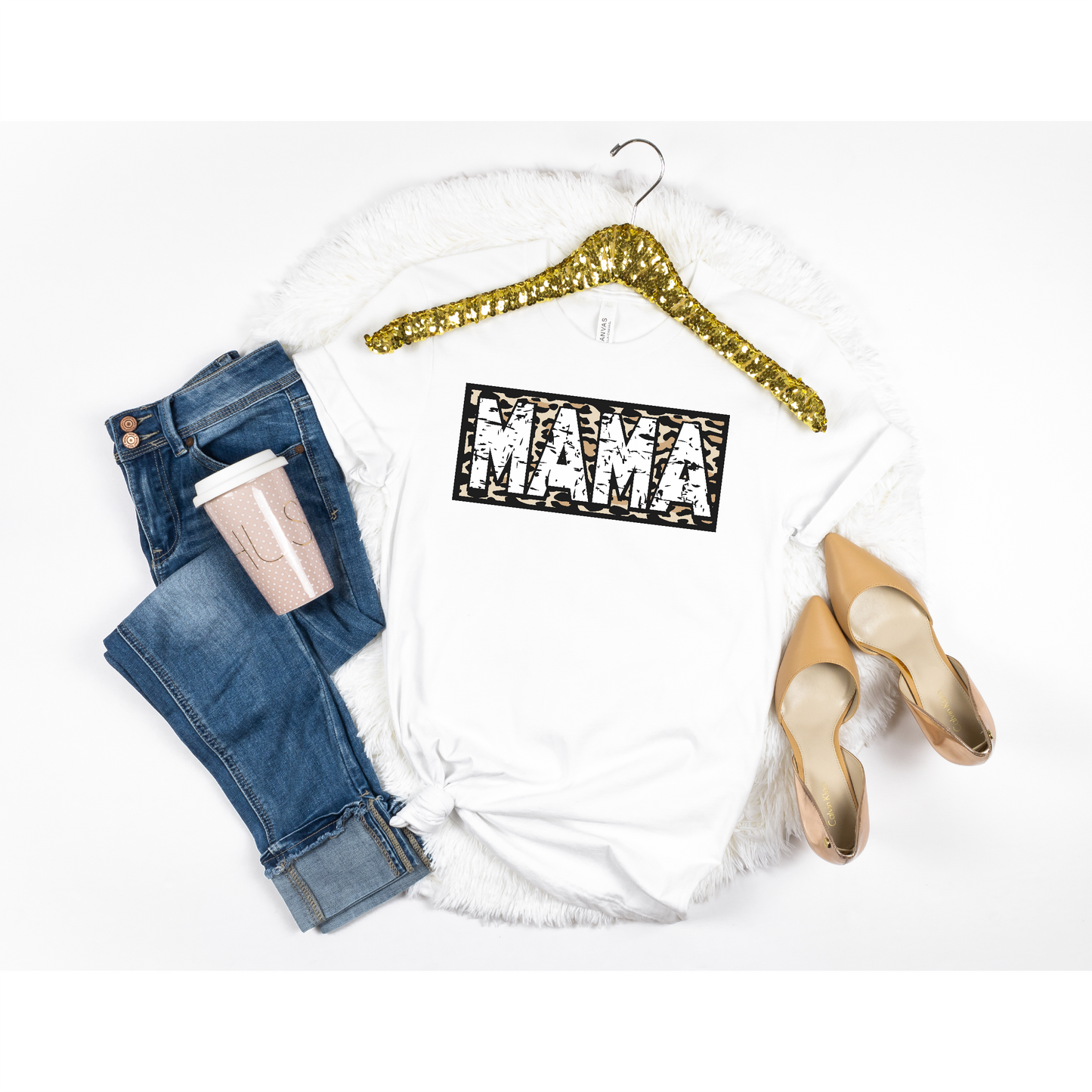 Mama Leopard Short Sleeve Tee - Premium T-Shirt from Printify - Just $21.5! Shop now at Nine Thirty Nine Design