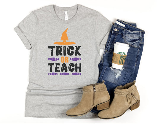 Trick or Teach Short Sleeve Tee - Premium T-Shirt - Just $21.50! Shop now at Nine Thirty Nine Design