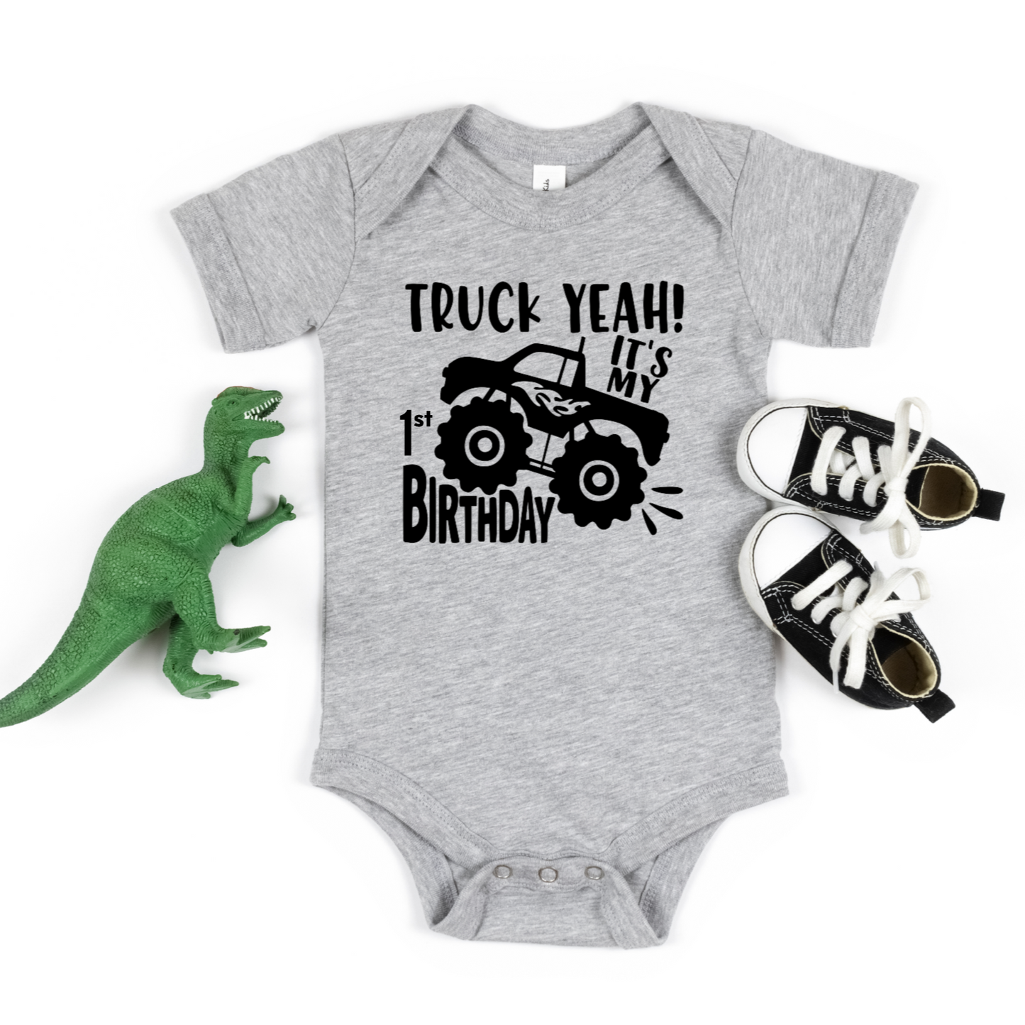 Truck Yeah Its My First Birthday Baby Rib Bodysuit - Premium Kids clothes - Just $22! Shop now at Nine Thirty Nine Design