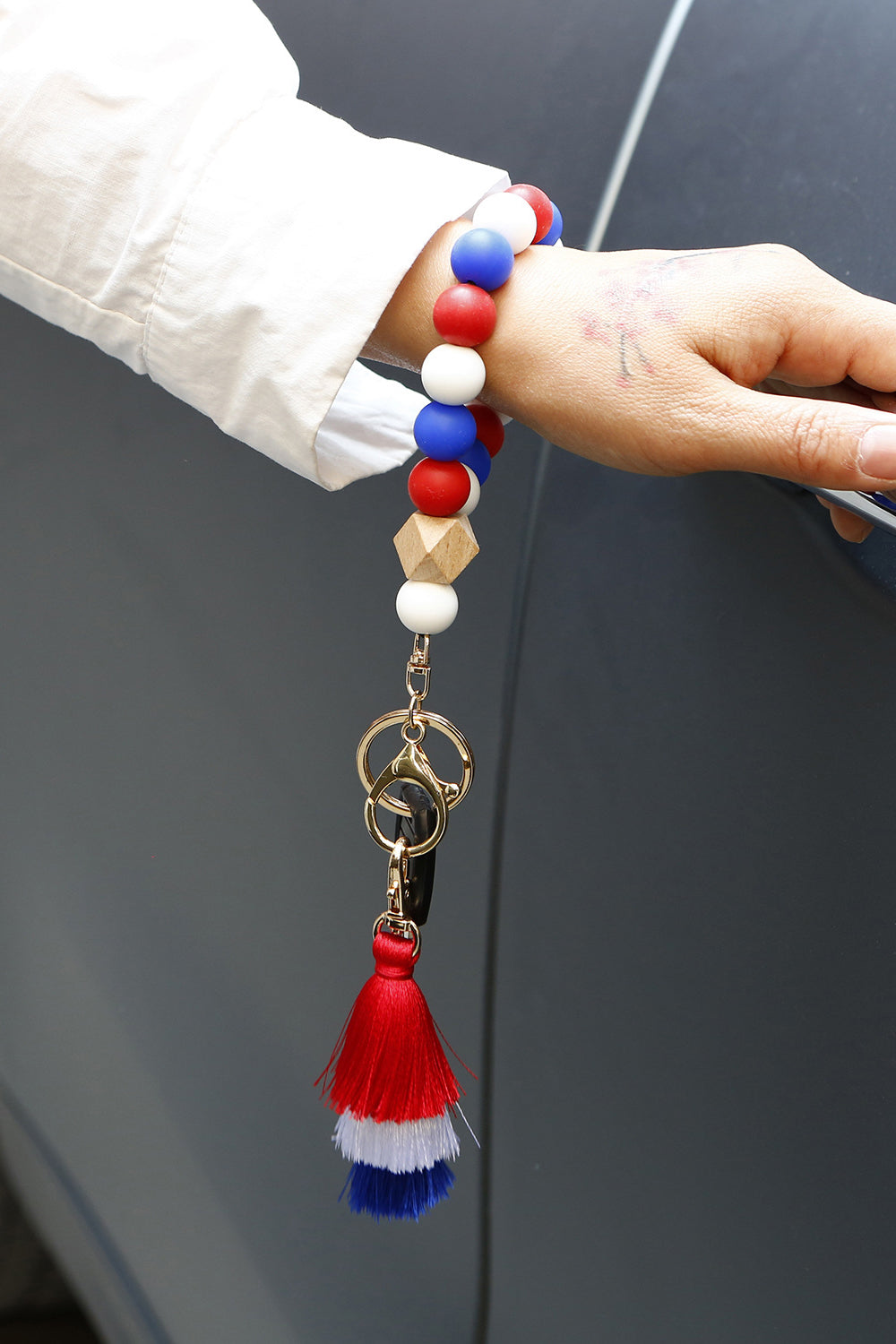 Contrast Tassel Silicone Bead Wristlet Key Chain - Premium Key Chains - Just $12! Shop now at Nine Thirty Nine Design