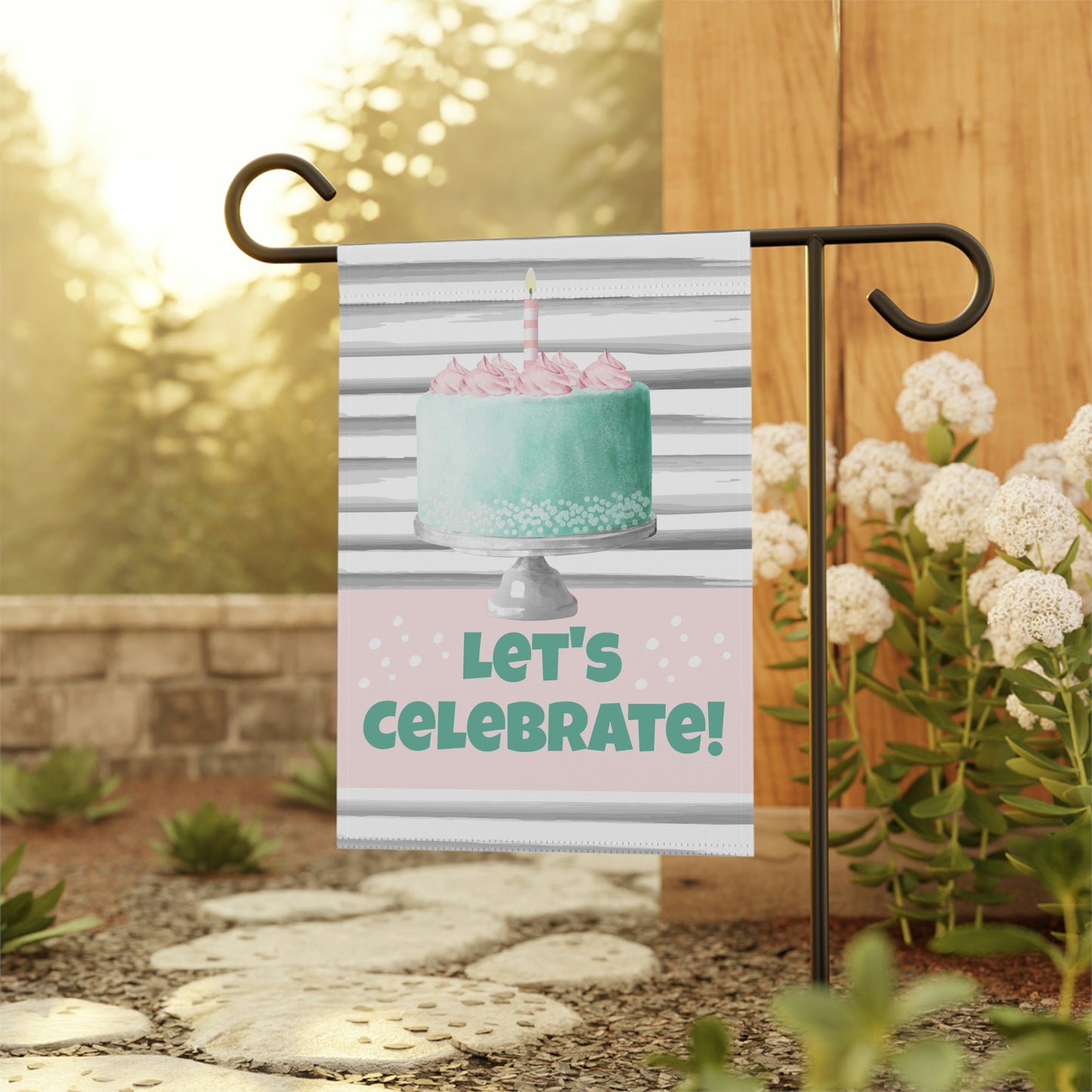 Birthday Garden Flag, Lets Celebrate, Personalized Garden Flag, Birthday Decoration, Girls Birthday Party, Front Porch Sign, Welcome Flag