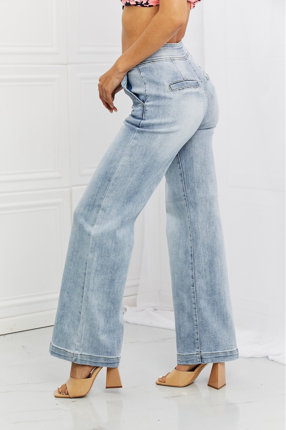 RISEN Full Size Luisa Wide Flare Jeans - Premium  - Just $69! Shop now at Nine Thirty Nine Design