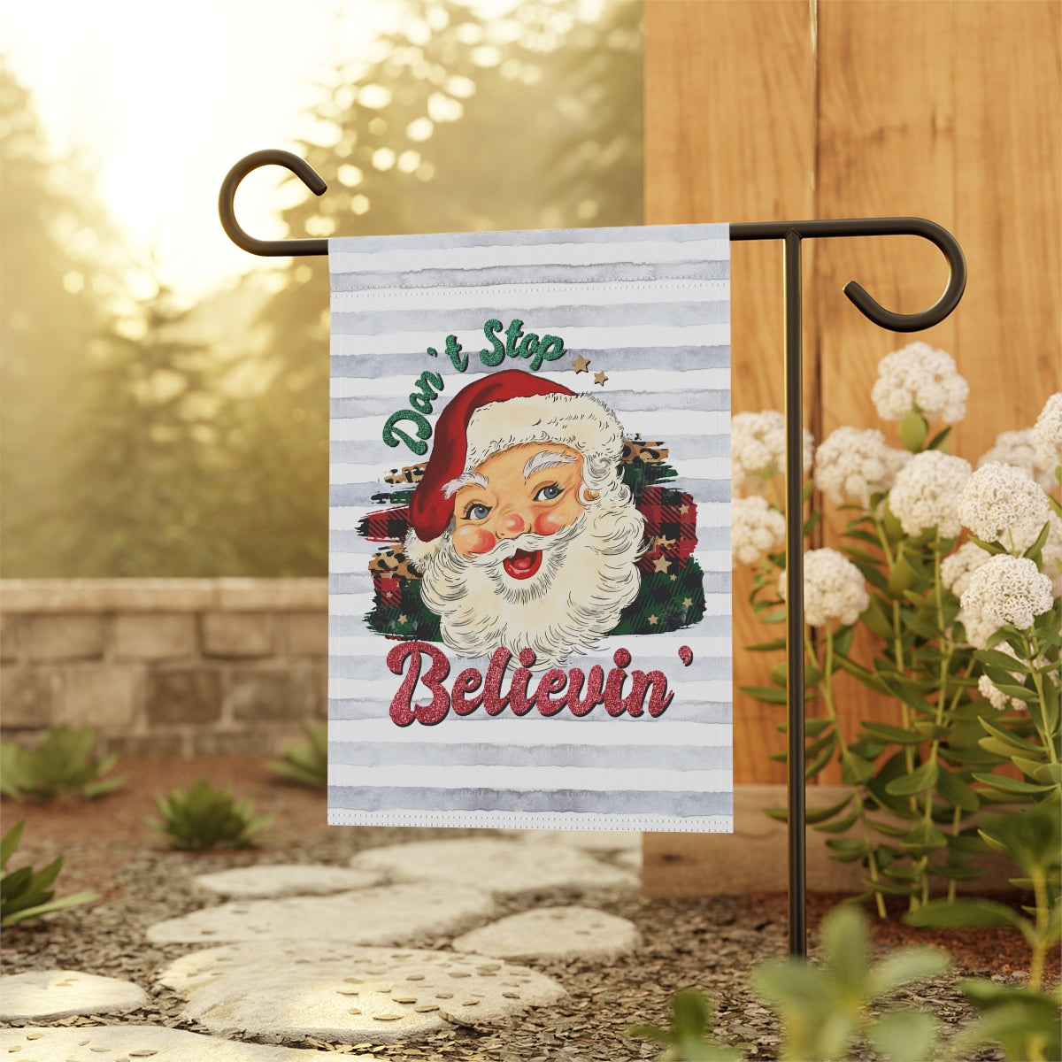 Vintage Santa Don't Stop Believin Christmas Garden Flag – Nine Thirty ...