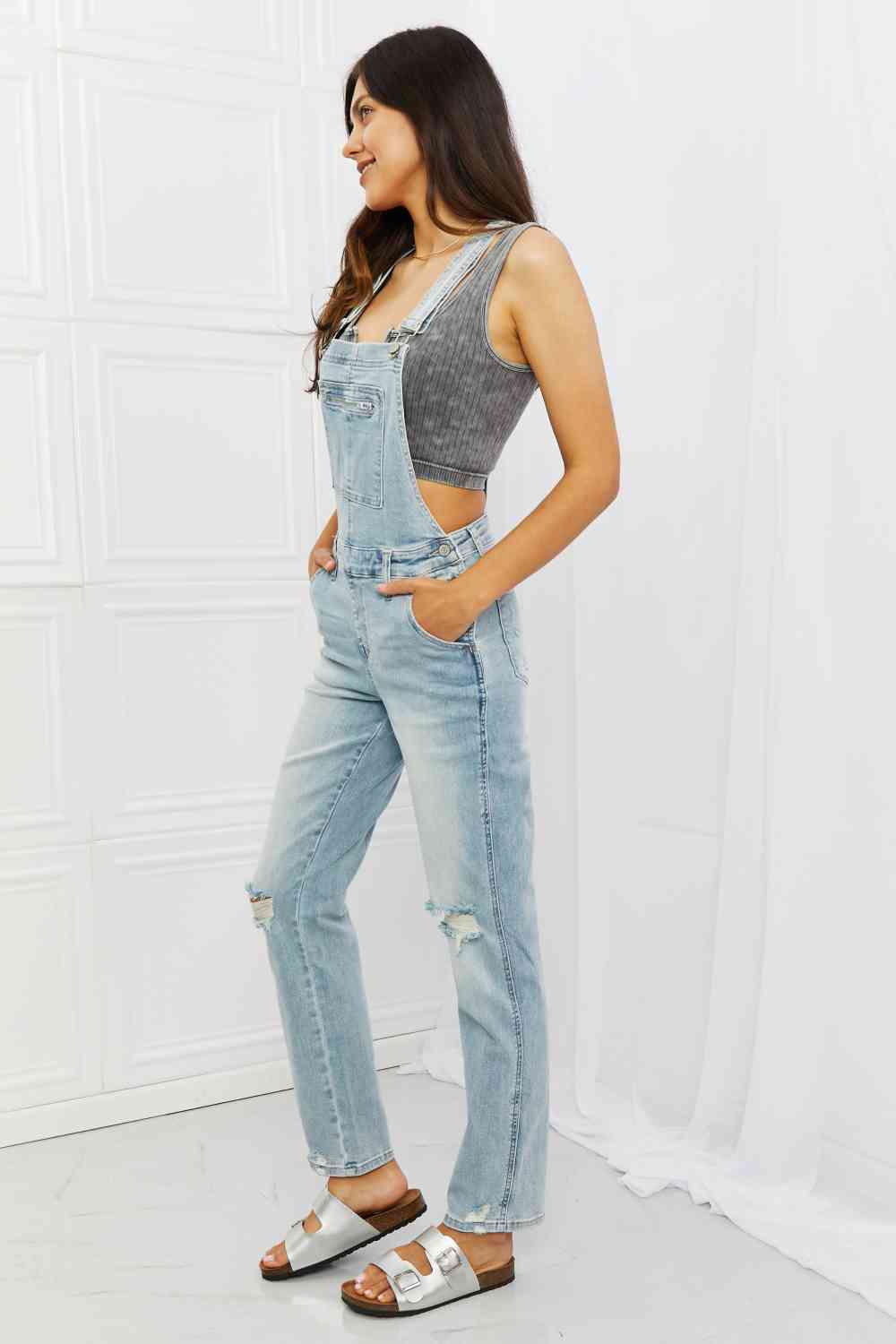 Judy Blue Melina Full Size Distressed Straight Leg Overalls - Premium Jeans - Just $91! Shop now at Nine Thirty Nine Design