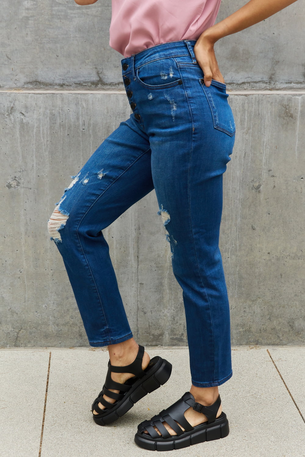 Judy Blue Melanie Full Size High Waisted Distressed Boyfriend Jeans - Premium Jeans - Just $64! Shop now at Nine Thirty Nine Design