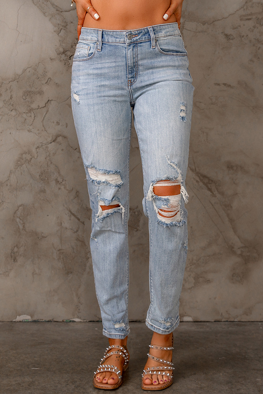 Baeful Distressed Straight Legs with Pockets - Premium  - Just $46! Shop now at Nine Thirty Nine Design