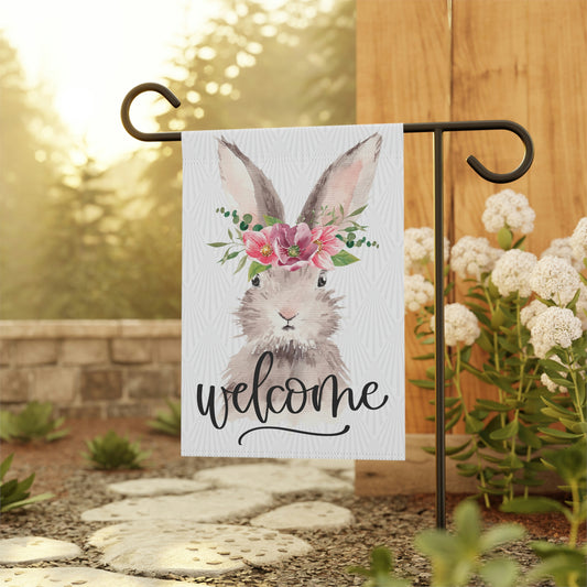 Welcome Bunny Garden Flag