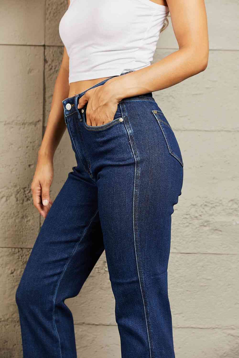 Judy Blue Kailee Full Size Tummy Control High Waisted Straight Jeans - Premium Jeans - Just $64! Shop now at Nine Thirty Nine Design