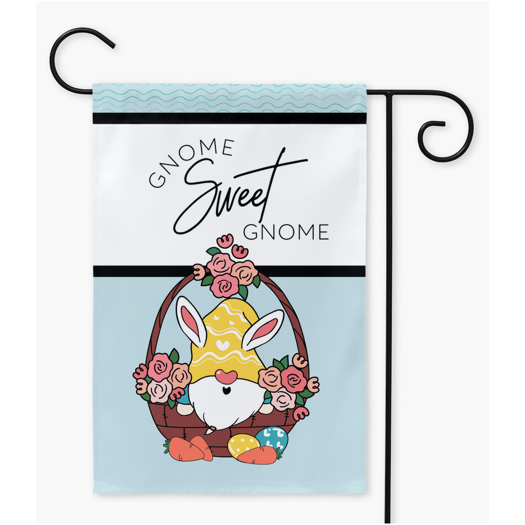 Gnome Sweet Gnome Easter Garden Flags - Premium Flag - Just $16.99! Shop now at Nine Thirty Nine Design