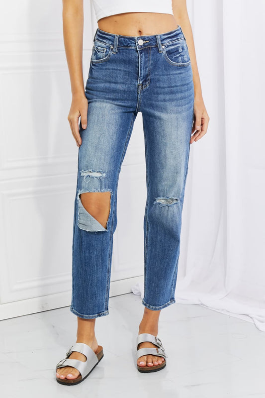 RISEN Full Size Emily High Rise Relaxed Jeans 