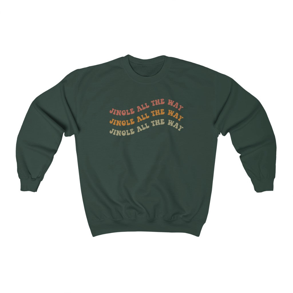 Christmas Sweatshirt, Jingle All The Way, Holiday Sweaters For Women, Christmas Sweater, Retro Holiday Shirt, Crewneck, UNISEX, 70s - Premium Sweatshirt - Just $29.50! Shop now at Nine Thirty Nine Design