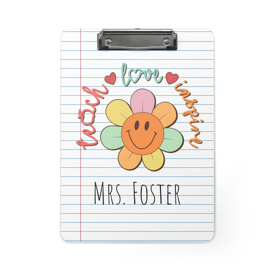 Personalized Teacher Clipboard, Teacher Appreciation Gift, Custom Monogram Clip Board, Retro, Monogram Teacher Gift, Back to School