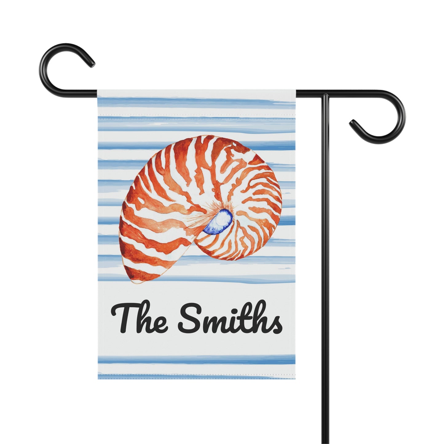 Personalized Sea Shell Nautical Summer Beach Garden Flag