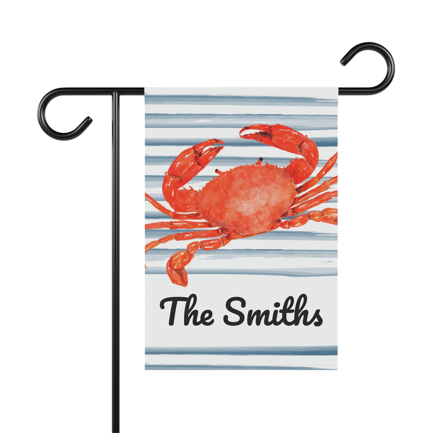 Personalized Crab Nautical Summer Garden Flag