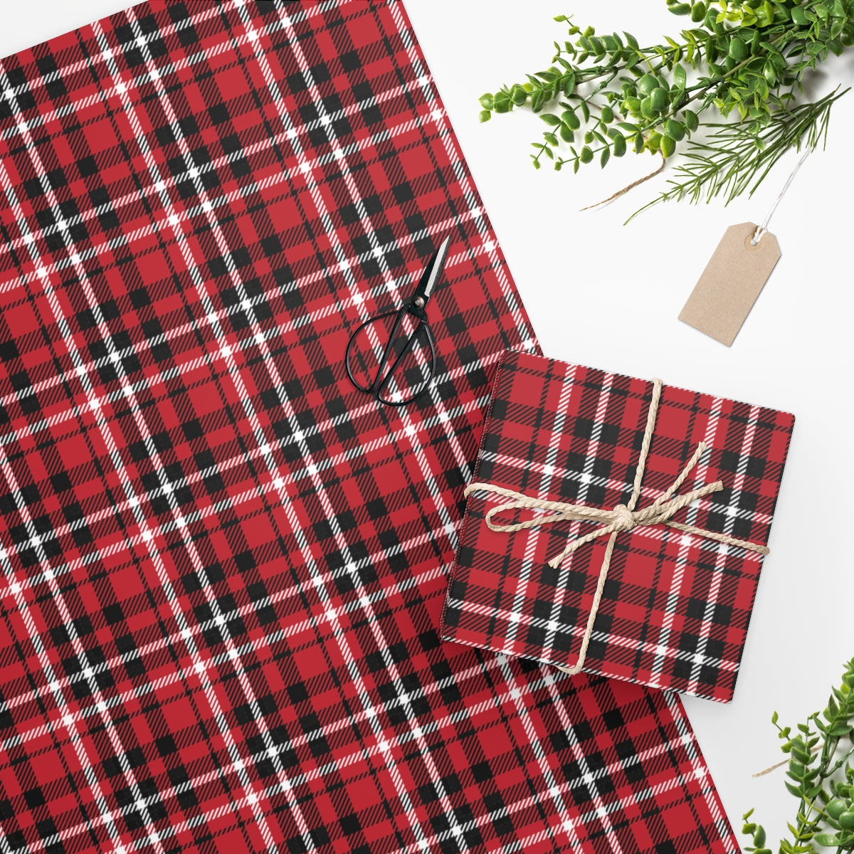 Tartan Red Plaid Christmas Wrapping Paper Nine Thirty Nine Design