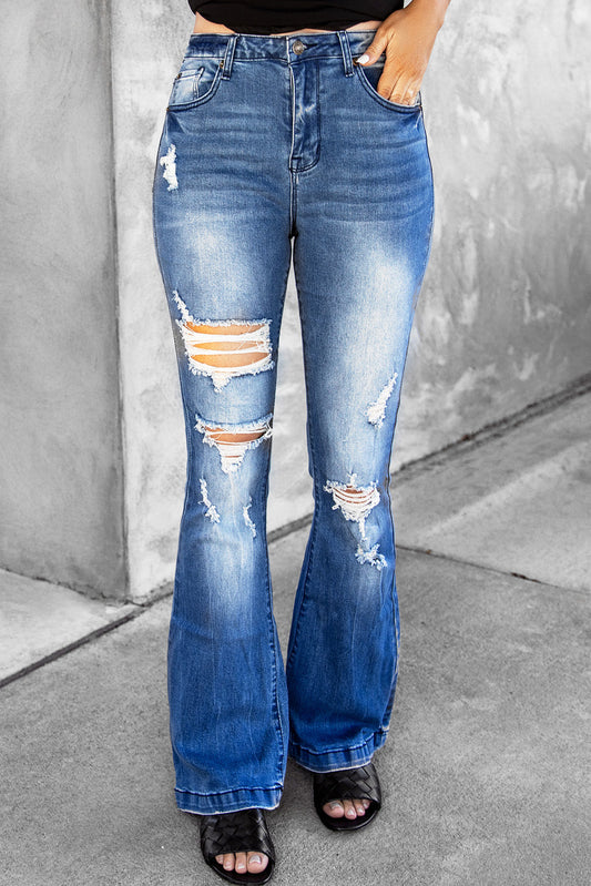 Baeful Distressed Flare Leg Jeans with Pockets - Premium Jeans - Just $53! Shop now at Nine Thirty Nine Design