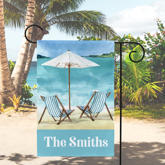 Beach Chairs Personalized Garden Flag - Premium Windsocks & Flags - Just $16.99! Shop now at Nine Thirty Nine Design