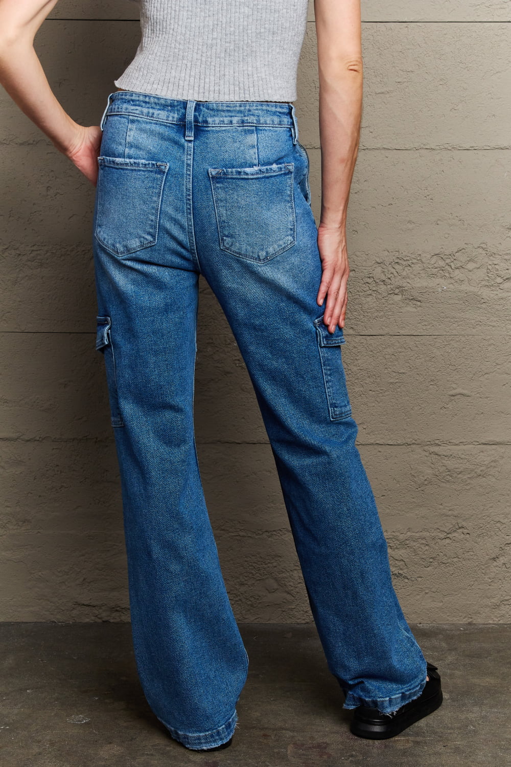 Kancan Holly High Waisted Cargo Flare Jeans - Premium Jeans - Just $64! Shop now at Nine Thirty Nine Design