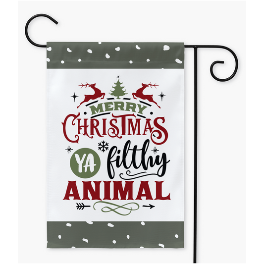 Merry Christmas Filthy Animals Garden Flag, Winter Garden Flag - Premium Flags & Windsocks - Just $16.99! Shop now at Nine Thirty Nine Design