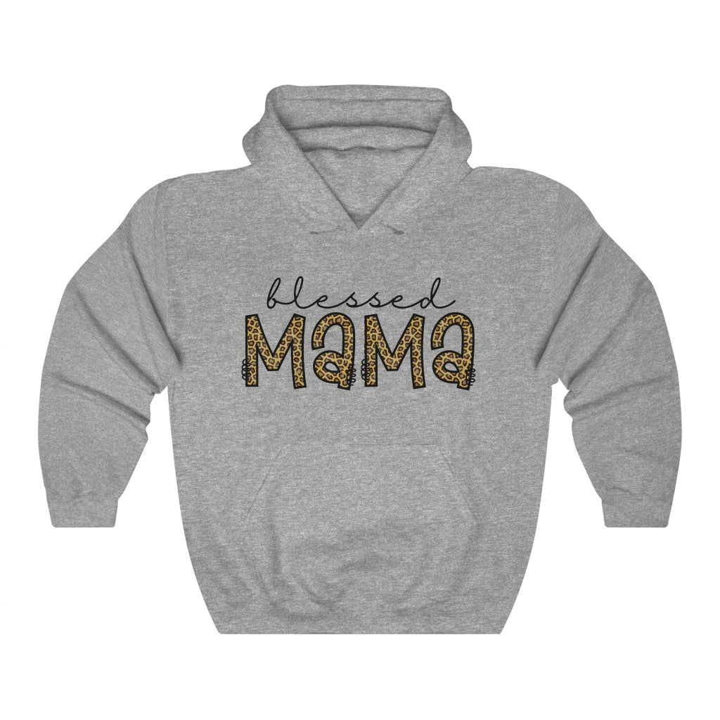 Blessed Mama Leopard Hooded Sweatshirt - Premium Hoodie - Just $34.50! Shop now at Nine Thirty Nine Design